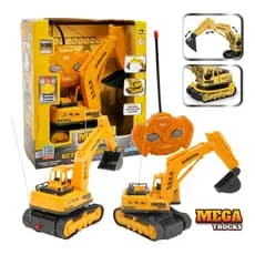 Escavadeira Trator Controle Remoto Recarregável Brinquedo Infantil Criança