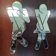 Placa Indicativa de Sinalização, placas divertidas para porta de  Banheiro Acrílico Espelhado Prata, plaquinha de banheiro e sanitário, plaquinhas para banheiro,  sanitarios