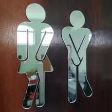 Placa Indicativa de Sinalização, placas divertidas para porta de  Banheiro Acrílico Espelhado Prata, plaquinha de banheiro e sanitário, plaquinhas para banheiro,  sanitarios