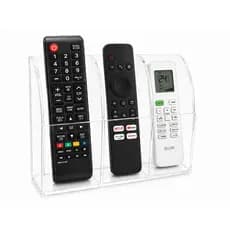 Porta Controle Remoto de Parede para 3 Controles em Acrílico, Suporte de Controle remoto