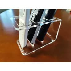Porta Controle Remoto de Mesa para 3 Controles em Acrílico Cristal Importado