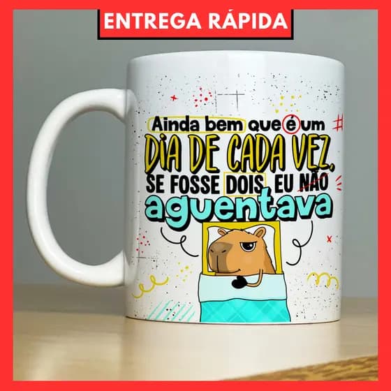 Caneca Capivara Personalizada Engraçada de Porcelana para Presente Xícara Café
