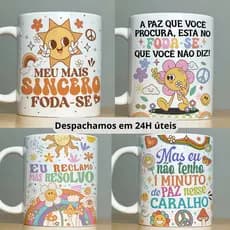 Caneca de Porcelana Personalizada - Xícara com Frases Divertidas e Engraçadas - Indelicadas