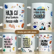 Caneca Personalizada Porcelana com Frases Engraçadas Divertidas para Presente Xícara