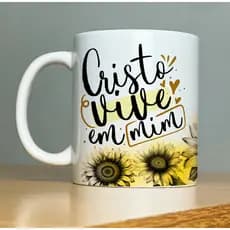 Caneca Frases Religiosa Deus Jesus Salmos Vibes Colorida para presente Porcelana - 325ml