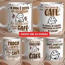 Caneca de Porcelana Personalizada - Xícara com Frases engraçadas e Divertidas - Café - Bento Flork Meme Cafe