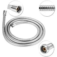 Mangueira Engate Flexível para Ducha Higiênica 1,20m Cromado Aço Inox Roscas de Metal