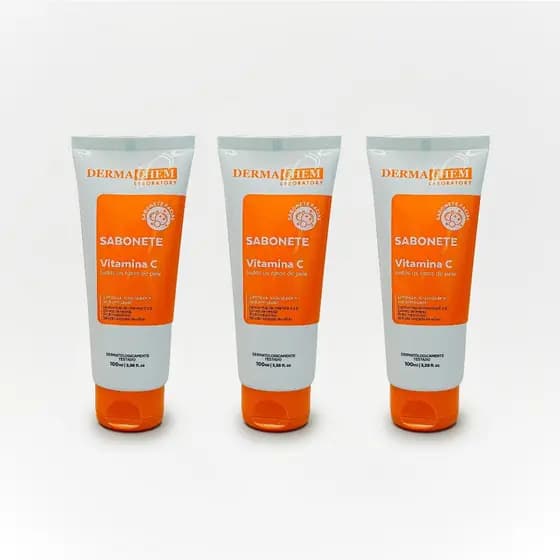 Kit 3 Sabonete Vitamina C Anti-Idade 100ml Dermachem