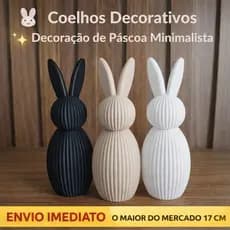 Coelho Decorativo Páscoa 1 unidade Kit 2 ou 3 unidades Design Moderno 17cm Decoração coelhos enfeite