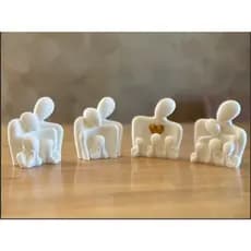 Escultura Família – Laços Eternos em Linhas Minimalistas - Decoração Sala