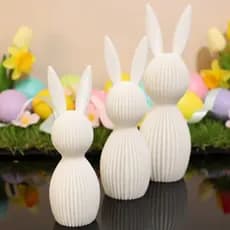 Kit Páscoa 3 Coelhos Enfeite Decoração Mesa PLA3D
