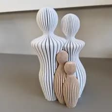 Escultura Família com Filhos - Impressão 3D de Alta Qualidade - Decoração Contemporânea