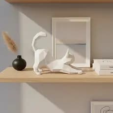 Gato Decorativo Moderno Escultura Minimalista Luxo