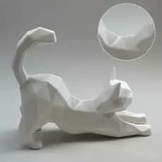 Escultura Gato Moderno Decoração Casa Quarto Sala