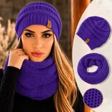 Kit Touca  e Gola Moda InvernoINVERNO Feminino Lançamento Gorro e Cachecol Infinito UNISEX