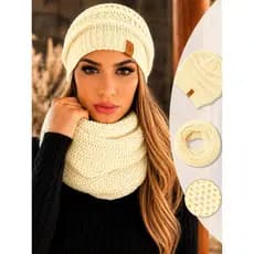 Kit Touca Unissex e Cachecol Tricot Inverno UNISEX