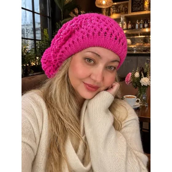 Boina Gorro Tricot Estiloso touca de Lã Rendado BOINA ALPES SUÍÇOS