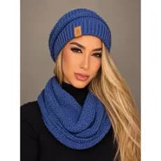 Kit Conjunto Gola Cachecol Unissex e Gorro Touca De Lã Quentinho Inverno Acessórios