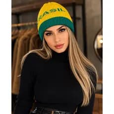 🇧🇷 Gorro Touca Brasil FEMININO MASCULINO Infantil Unissex Tricô Inverno Menino Menina Quentinho Copa 2026