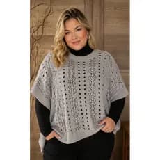 BLUSA AMPLA ESTILO PONCHO MEIA ESTAÇÃO SOLTINHA ESTILOSA FEMININA QUENTINHA MODA 2026