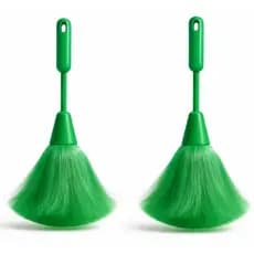 Kit 2 Espanadores de Nylon Sintético Cabo Plástico Verde