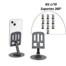 Kit C/10 Suporte Dobrável 360° para Celular e Tablet