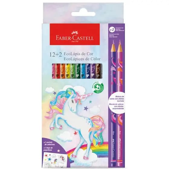 Lápis de Cor Ecolapis Coleção Unicórnio Faber Castell REF.120912+2UNI