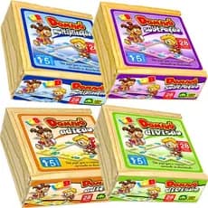 Kit Jogo Infantil Dominó de Madeira Pedagógico IOB Brinquedos