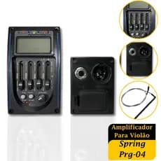 Pré- Amplificador Para Violão Spring Prg-04 Cor Preto Premium
