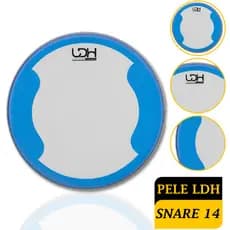 Pele LDH Duo CT Snare 14” Filme Duplo Azul – Qualidade e Resistência da LDH Drumheads