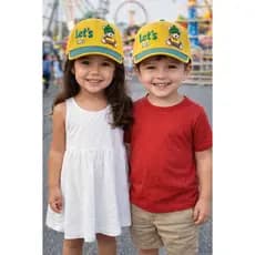 Boné Urso Let´s OK 3D Cartoon Infantil Unissex Com Ajuste Aba Curva Várias Cores
