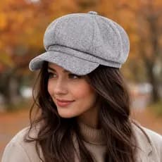 Boina Francesa Feminina Oito Gomos Vintage Retrô Coreano Gatsby Elegante Estilo Europeu Parisiana Moda Inverno