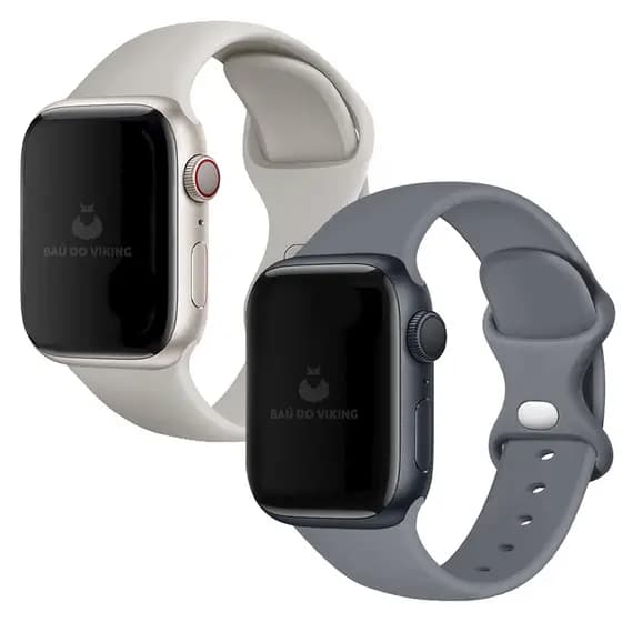 Kit 2 Pulseiras Sport Fecho Duplo Chumbo e Estelar Compatível com Apple Watch