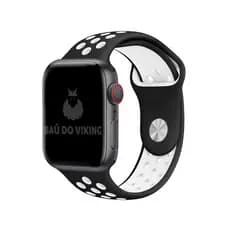 Pulseira Furos Preto/Branco Compatível com Apple Watch - NÃO É O RELÓGIO