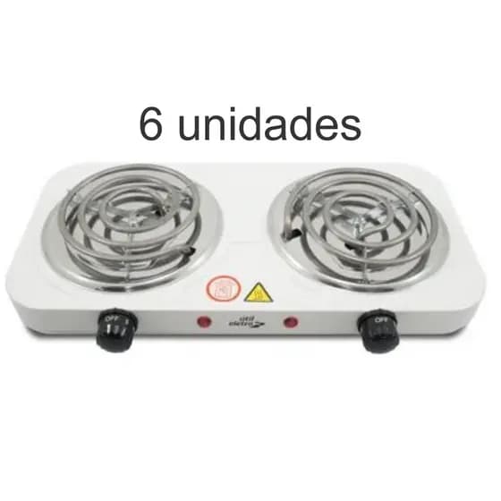 Kit 6 Fogão Fogareiro Elétrico 2 Bocas 220v, Útil Eletro 2000W