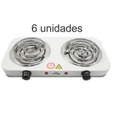 Kit 6 Fogão Fogareiro Elétrico 2 Bocas 220v, Útil Eletro 2000W