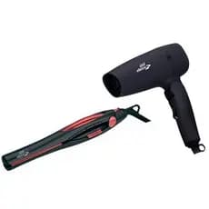 Kit Secador de Cabelo Punho Dobrável + Prancha Alisadora Bivolt Portátil - Promoção