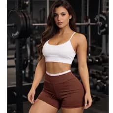 Conjunto Fitness Academia Feminino Short e Top Zero Transparência Bermuda meia coxa