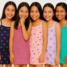 Kit 05 Camisolas INFANTIL JUVENIL Estampas Fofas Sortidas