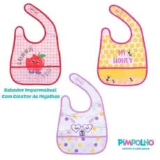 Babador Impermeável com Bolso Pega Migalhas Pimpolho. ENVIO IMEDIATO.