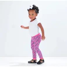 Calça Legging Oncinha Rosa 1 a 2 anos Marca Pimpolho