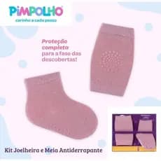 Kit Meia Antiderrapante e Joelheira Bebê Infantil da Pimpolho. ENVIO IMEDIATO