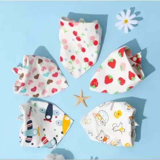 KIT 2 BABADOR Bandana Triângulo 100% Algodão Ajustável Meninas ou Meninos. Qualidade Premium.