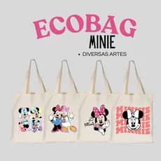 Ecobag de diversas artes da MINNIE - 100% algodão