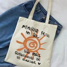 Bolsa Ecologica Ecobag "MEMORIAS FEITAS NO SOL" 100% algodão