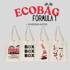 Ecobag Formula 1 Bolsa F1 - 100% Algodão cru