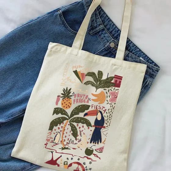 Bolsa Ecologica Ecobag  "FIESTA" - 100% algodão.