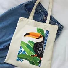 Bolsa Ecologica Ecobag " TUCANO - COLORIDO" - 100 % algodão