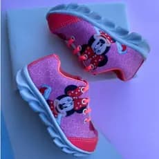 Tênis Da Minnie Infantil Para Menina Com Led Colorida Reforçado Casual Escolar Resistente presente dia das crianças