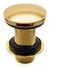 Válvula Click 7/8 dourada em metal para bancadas ou Cubas de Vidro/ Louça banheiro lavatório